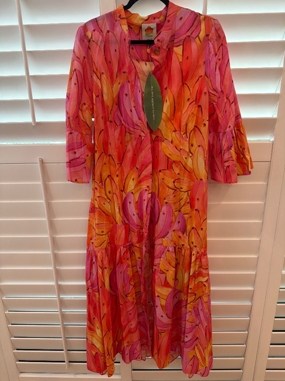 FARM RIO AMBRE BANANA MIDI DRESS